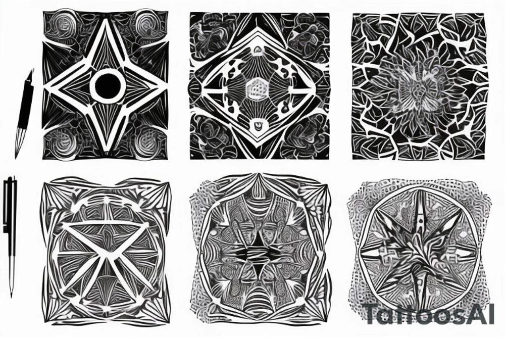 Dark geometric tattoo idea