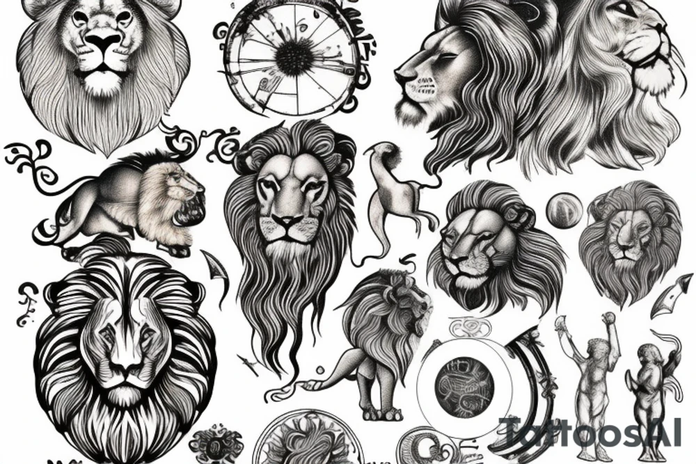 Leonardo Da Vinci, Lion, Cosmoss tattoo idea