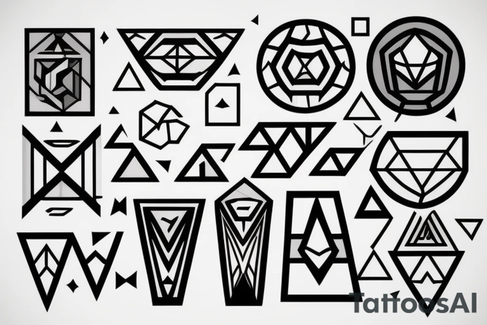 Dark geometric tattoo idea