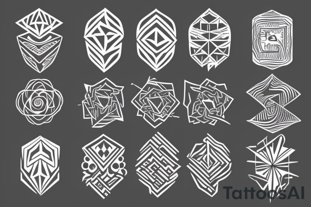 Dark geometric tattoo idea