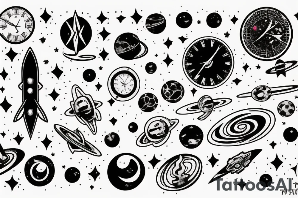 space n time tattoo idea