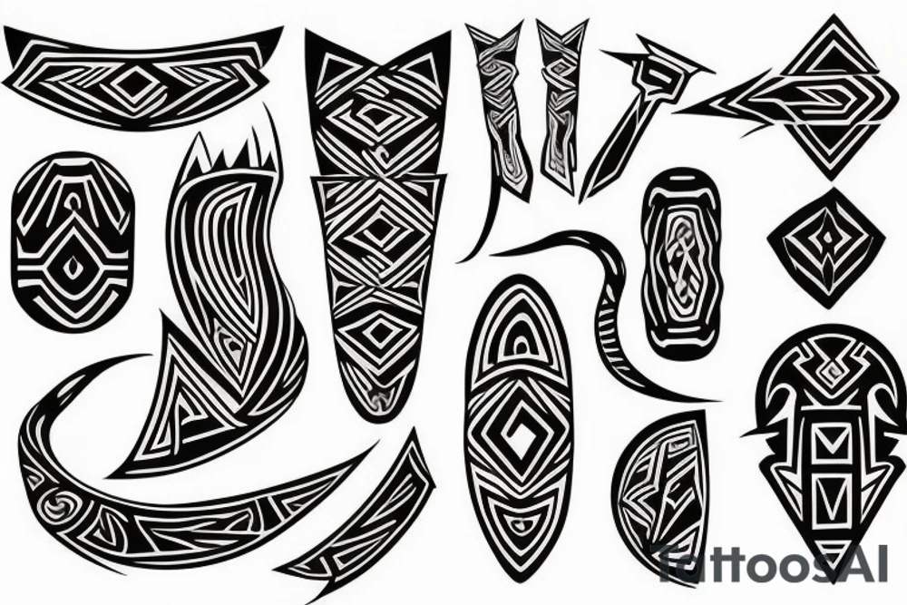 Dark geometric tattoo idea