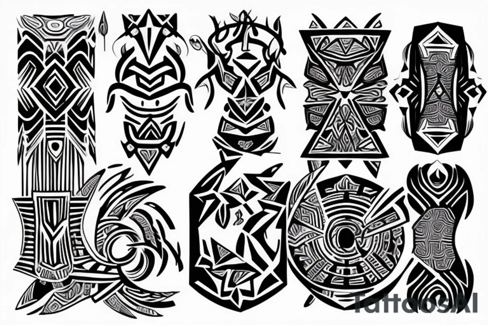 Dark geometric tattoo idea