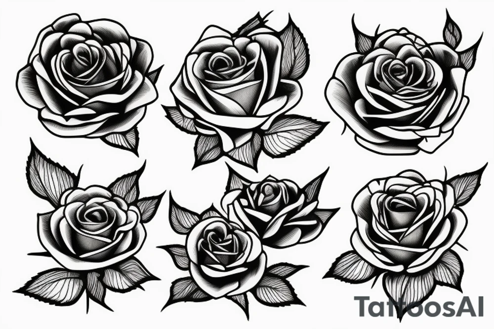 Woman with roses tattoo idea