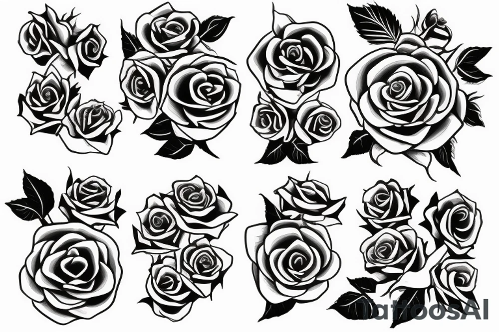 Woman with roses tattoo idea
