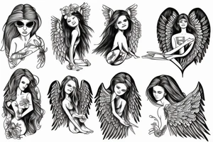 old school angel tattoo idea