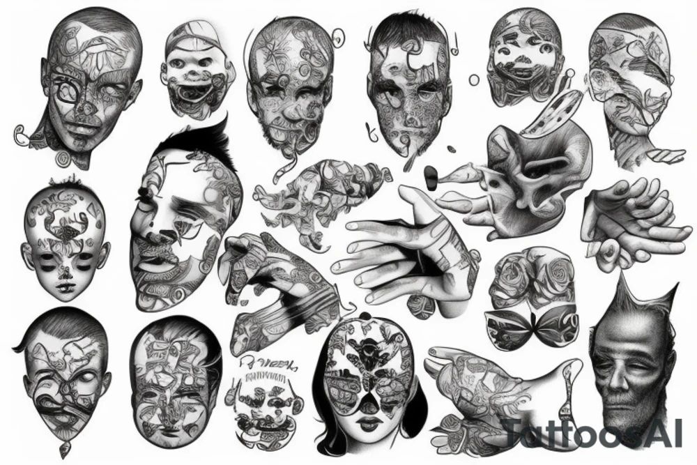 Man and children tattoo idea