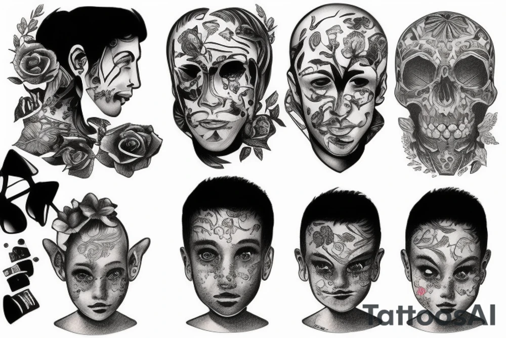 Man and children tattoo idea