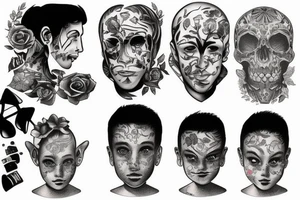 Man and children tattoo idea