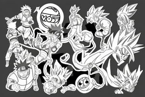 Naruto pokemon dragon ball tattoo idea