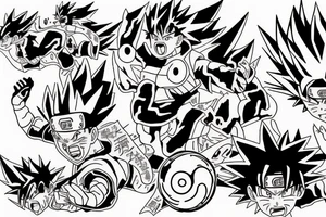 Naruto pokemon dragon ball tattoo idea