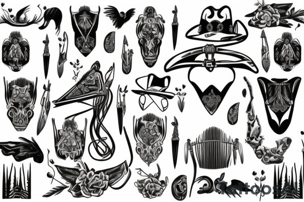 Western saddle tattoo idea