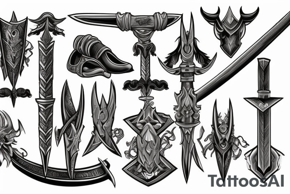Warrior sword tattoo idea