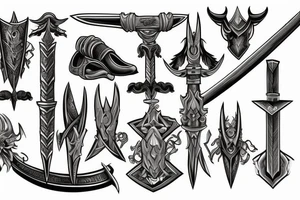 Warrior sword tattoo idea