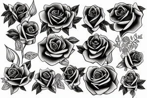 woman's face straight ahead. rose at the bottom tattoo idea