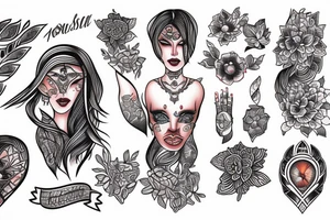 Female with mooustahe tattoo idea