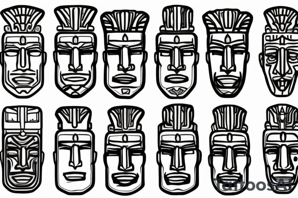 single moai head tattoo idea