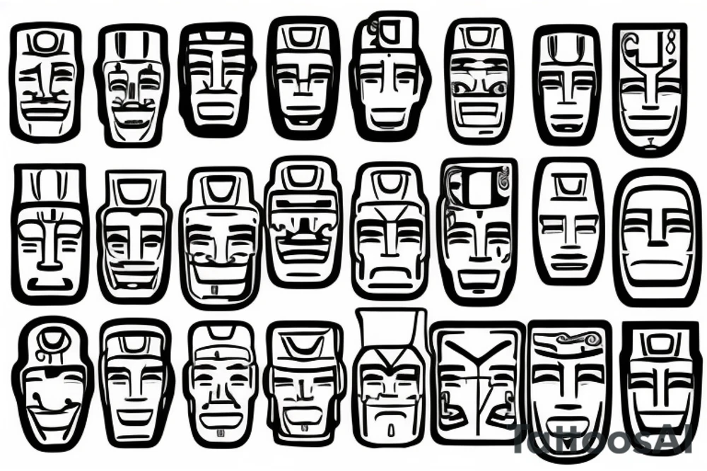 single moai head tattoo idea