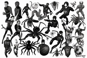 spider man and lionel messi tattoo idea