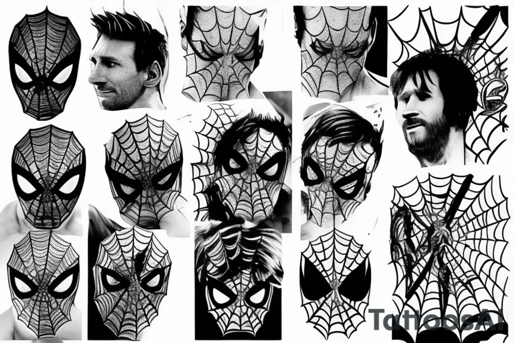 spider man and lionel messi tattoo idea