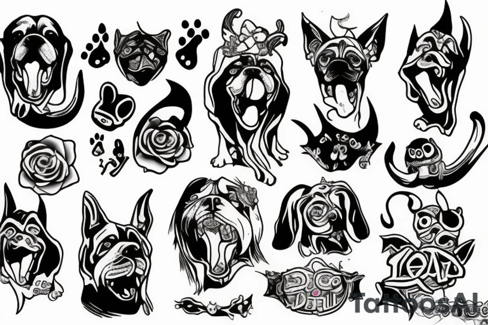 Dog devil tattoo idea