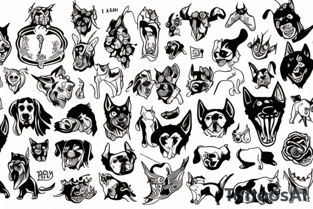 Dog devil tattoo idea