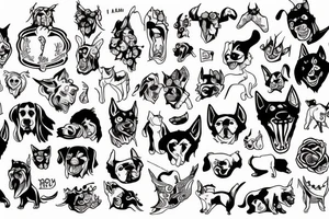 Dog devil tattoo idea