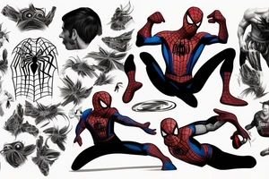 spider man and lionel messi fight tattoo idea