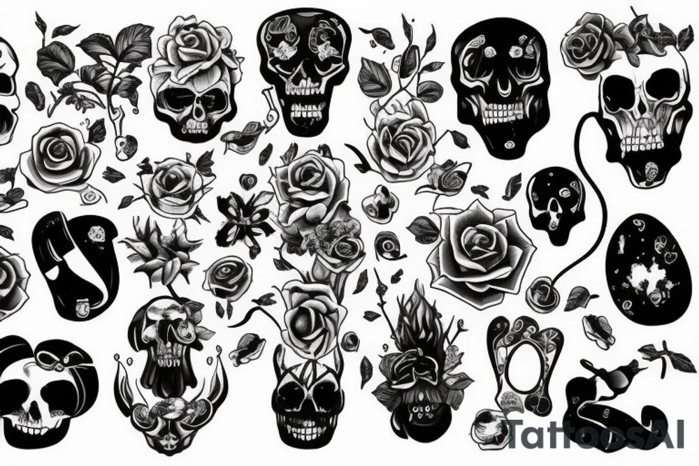 Real and unreal life and death happy and sad hot and cold tattoo idea