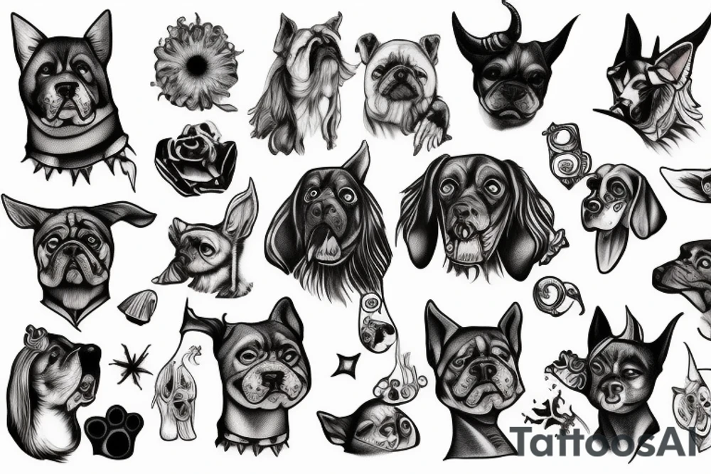Dog devil tattoo idea