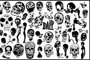 Real and unreal life and death happy and sad hot and cold tattoo idea