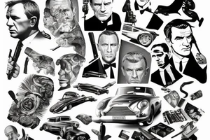 james bond in the aston martin tattoo idea