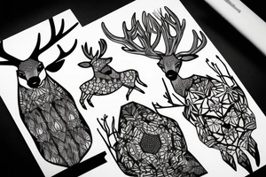 deer in the forest tattoo idea