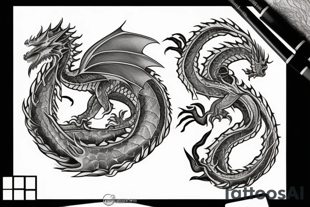Dragon gamę of thrones tattoo idea