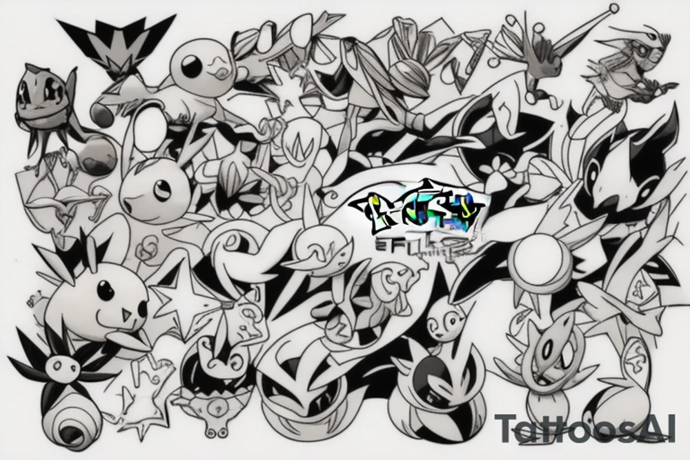 Pokémon, full arm tattoo idea