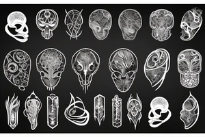 bio organical metal and glass tattoo idea