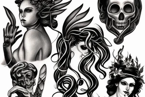 dark figure from greek mythology tattoo idea
