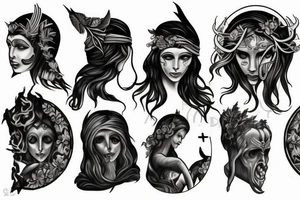 dark figure from greek mythology tattoo idea