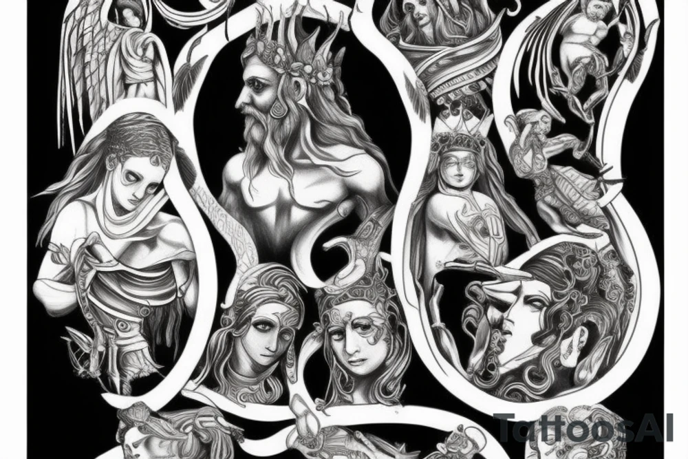 dark god from greek mythology tattoo idea