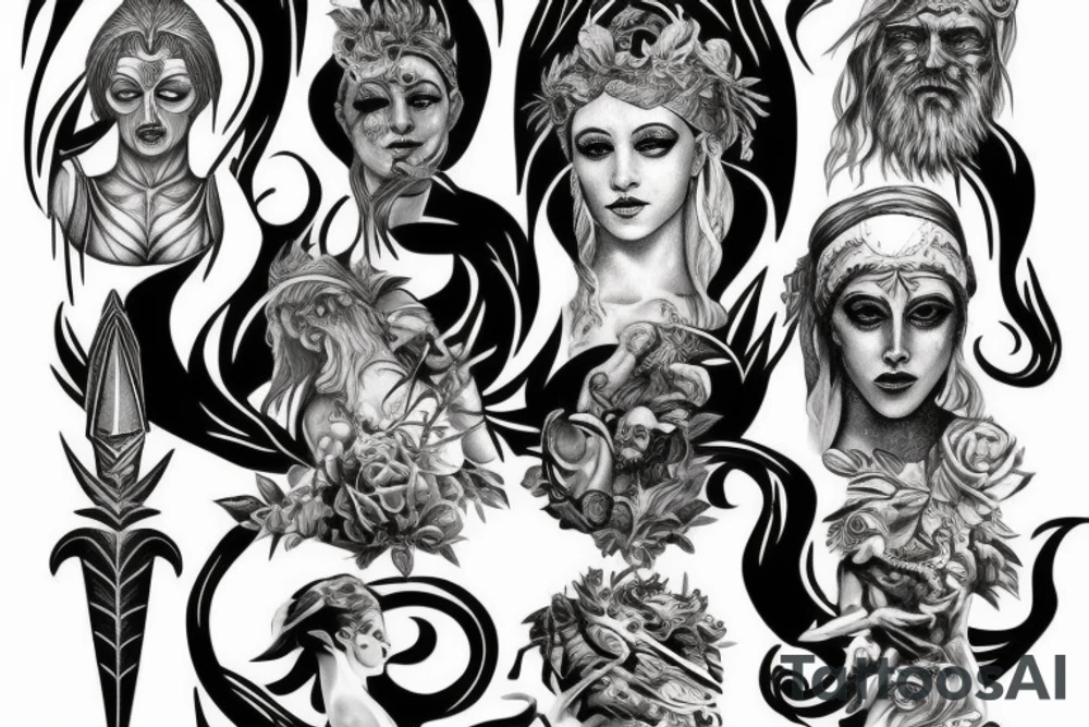 dark god from greek mythology tattoo idea