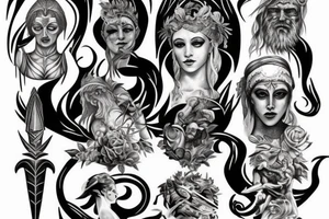 dark god from greek mythology tattoo idea