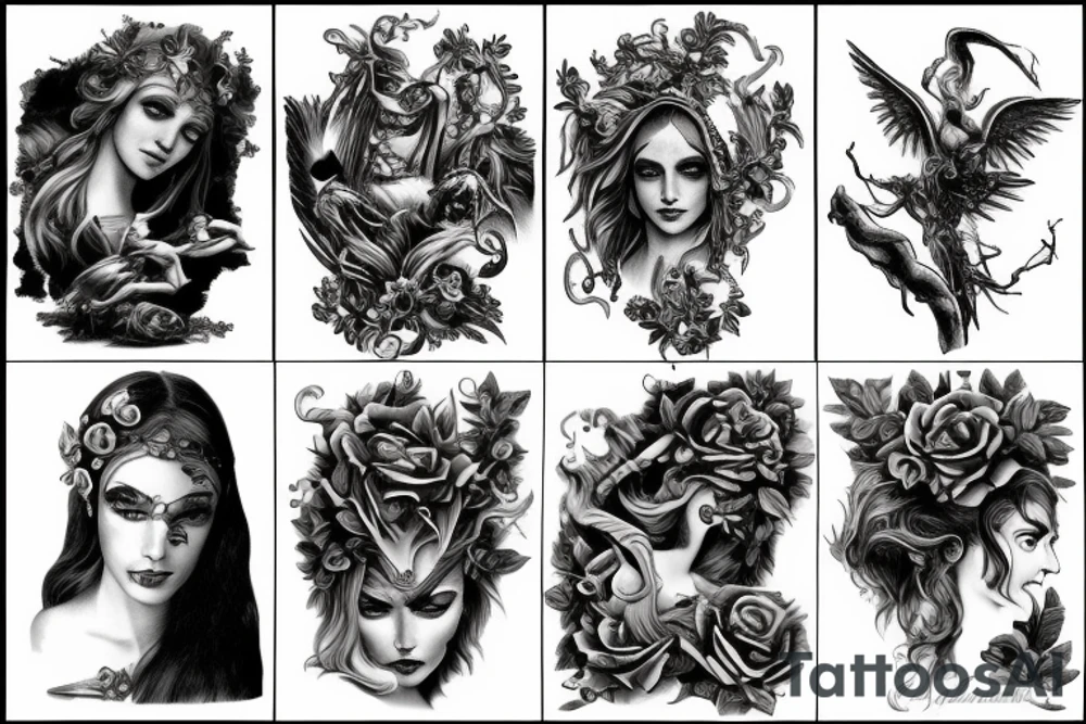 dark greek mythology tattoo idea