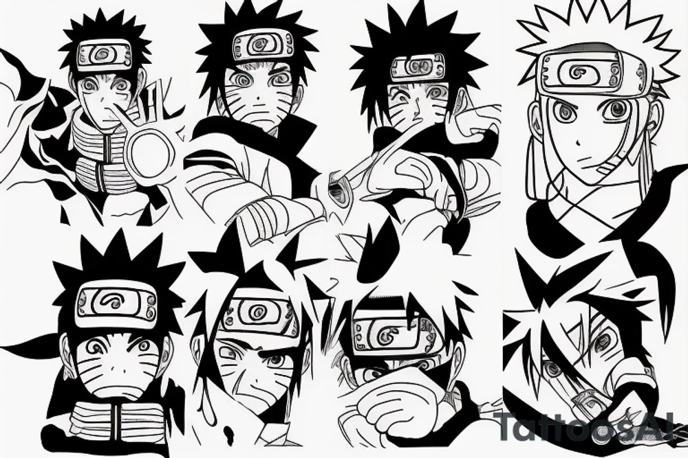 Naruto tattoo black work tattoo idea