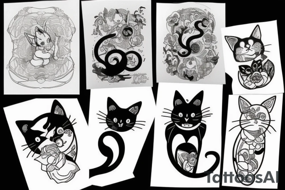 Black cat tattoo idea