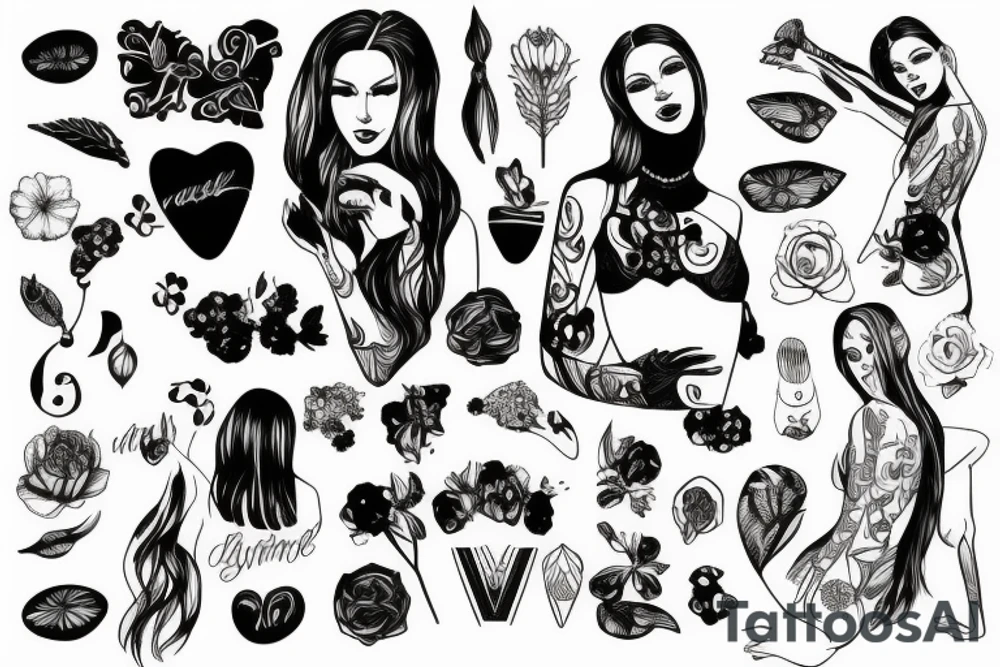 with  woman and graphic tattoo idea