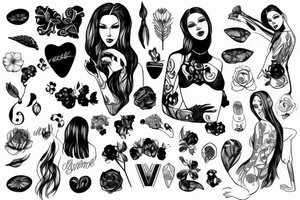 with  woman and graphic tattoo idea