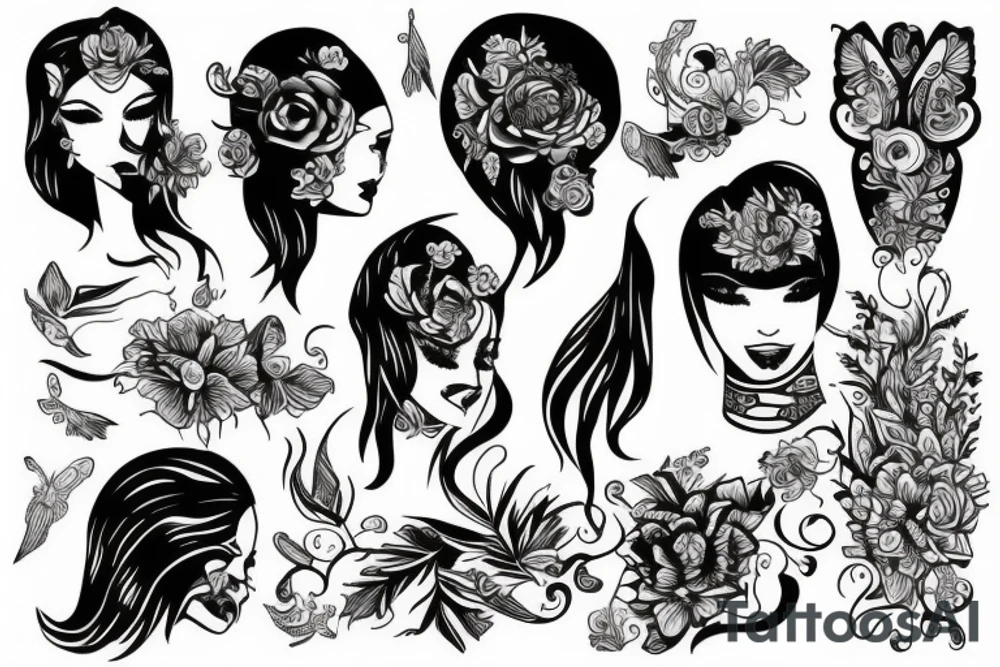 with  woman and graphic tattoo idea