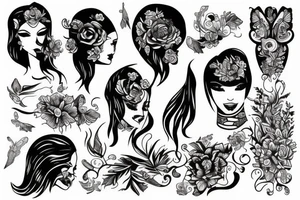 with  woman and graphic tattoo idea