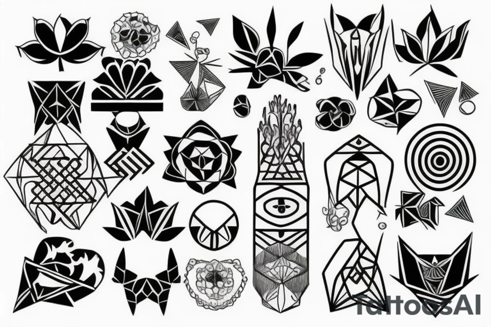 with  woman and geometric tattoo idea