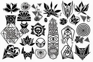 with  woman and geometric tattoo idea